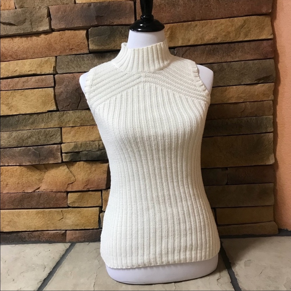 MINKPINK Ivory Sleeveless Mock-neck Sweater Size S